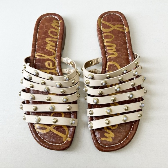 Sam Edelman Brea Studded Leather Slide Sandal Modern Ivory Size 7.5 - Picture 6 of 13